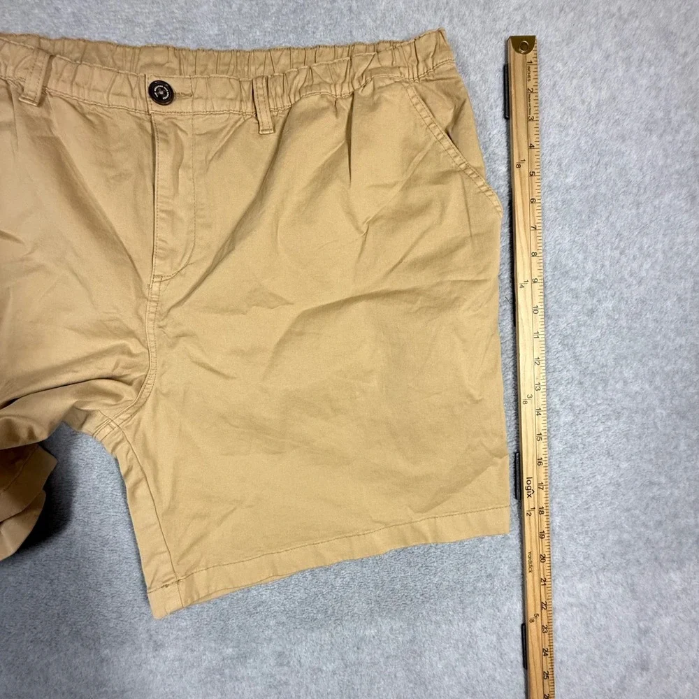 Chubbies Originals 7 Inch Shorts Mens XXXL Khaki Tan Elastic Waist Cotton Blend